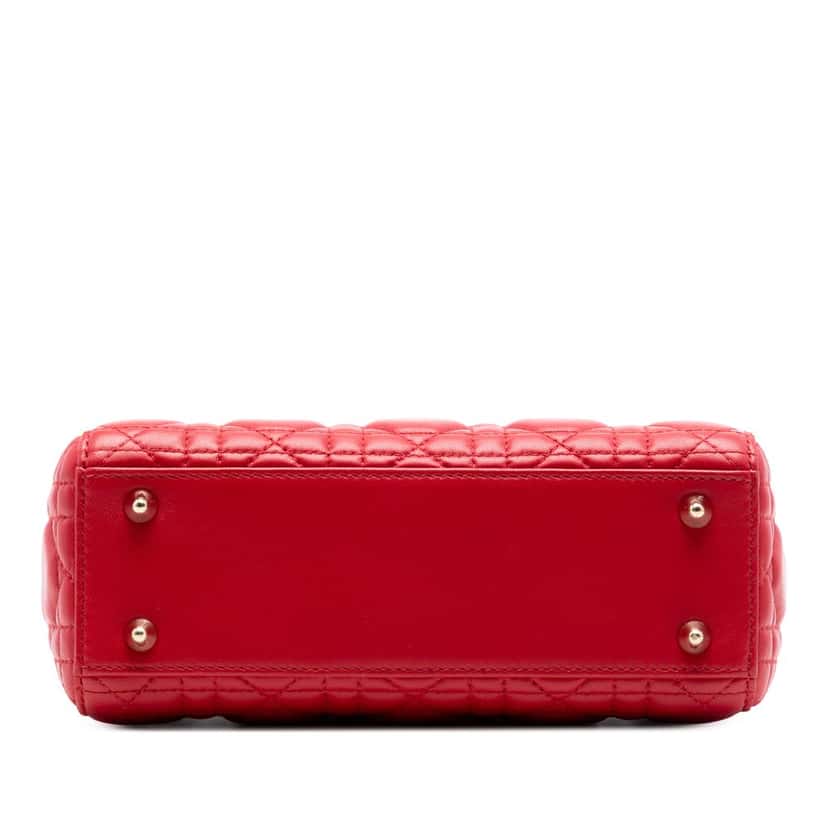 Dior Small Lambskin Cannage My ABCDior Lady Dior Red Leather Very good condition - Inside View