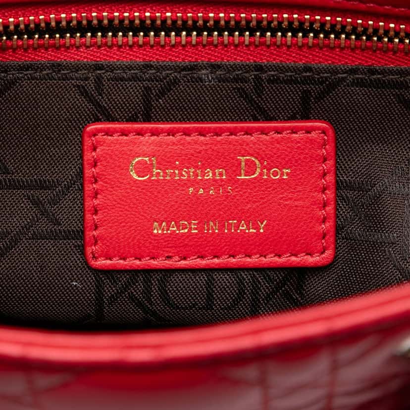 Dior Small Lambskin Cannage My ABCDior Lady Dior Red Leather Very good condition - Box View