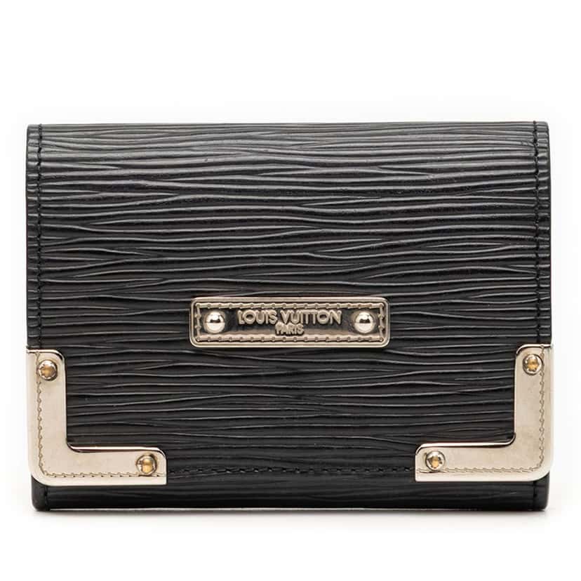 Louis Vuitton Epi Business Card Case Holder Black Leather Very good condition - Front View