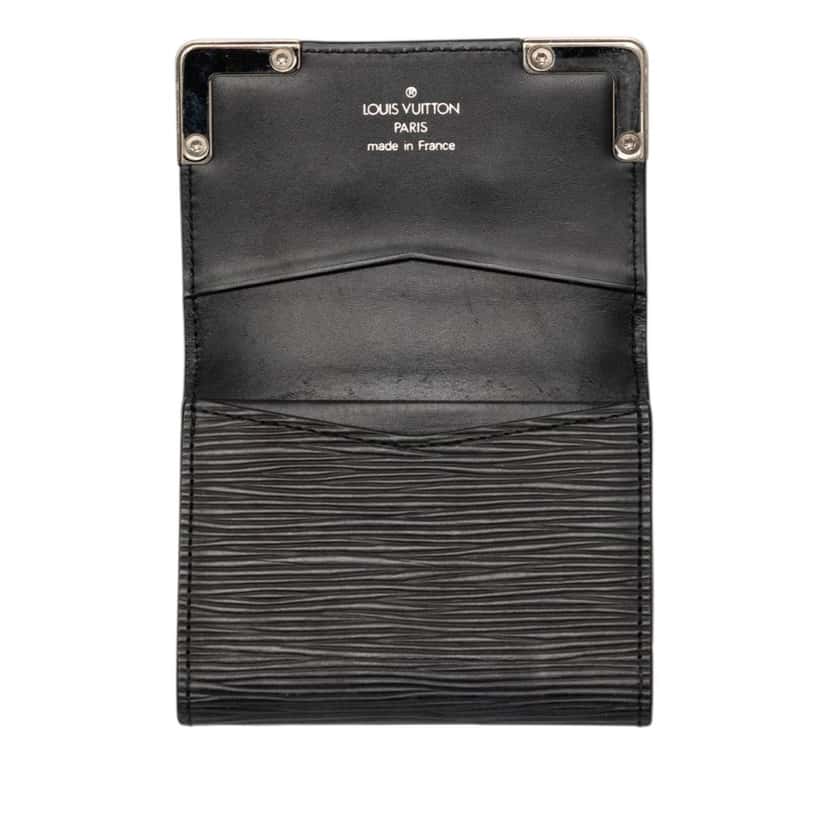 Louis Vuitton Epi Business Card Case Holder Black Leather Very good condition - Box View