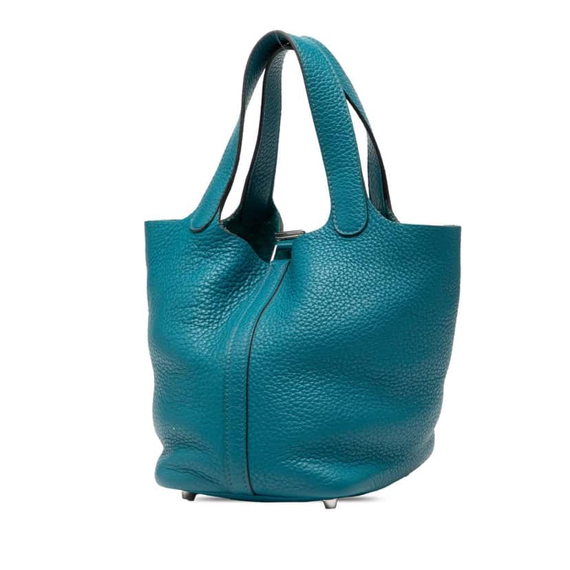 Hermès Clemence Picotin Lock 18 Blue Leather Very good condition - Back View