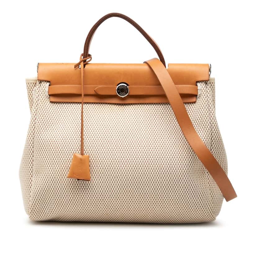 Hermès Toile Herbag PM Beige Very good condition - Front View