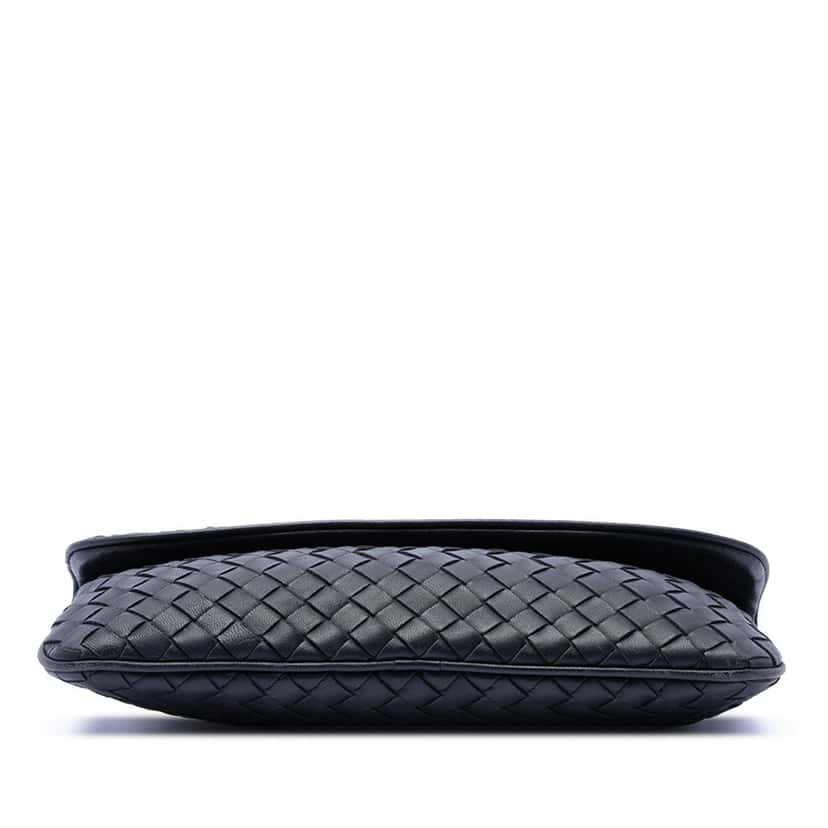 Bottega Veneta Mini Nappa Intrecciato Turn Lock Crossbody Black Leather Very good condition - Inside View