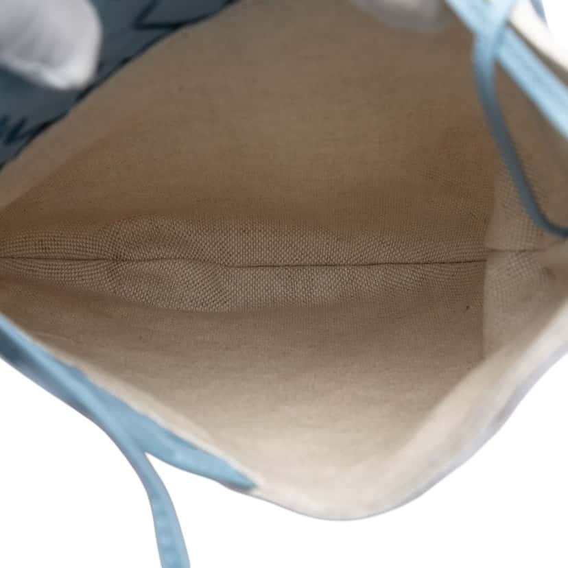 Bottega Veneta Small Nappa and Canvas Intrecciato Solstice Shoulder Bag Blue Leather Good condition - Model View