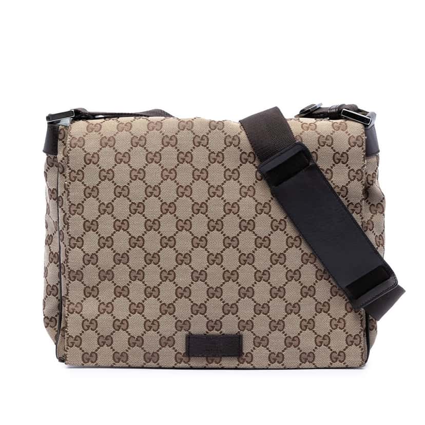 Gucci GG Canvas Messenger Bag Beige Very good condition - Front View