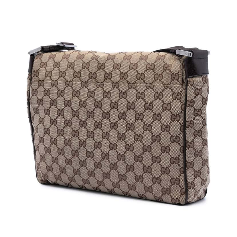 Gucci GG Canvas Messenger Bag Beige Very good condition - Back View