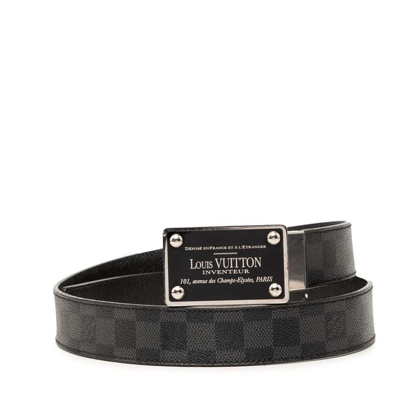 Louis Vuitton Damier Graphite Inventeur Reversible Belt Black Very good condition - Front View