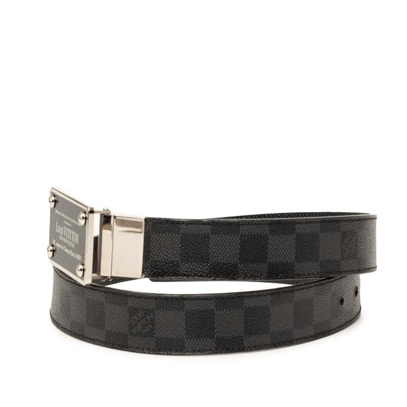 Louis Vuitton Damier Graphite Inventeur Reversible Belt Black Very good condition - Back View