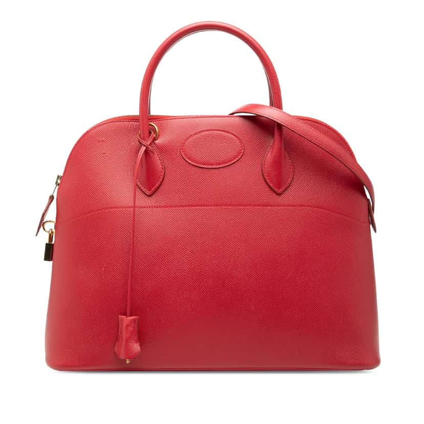 Hermès Courchevel Bolide 37 Red Leather Very good condition - Front View