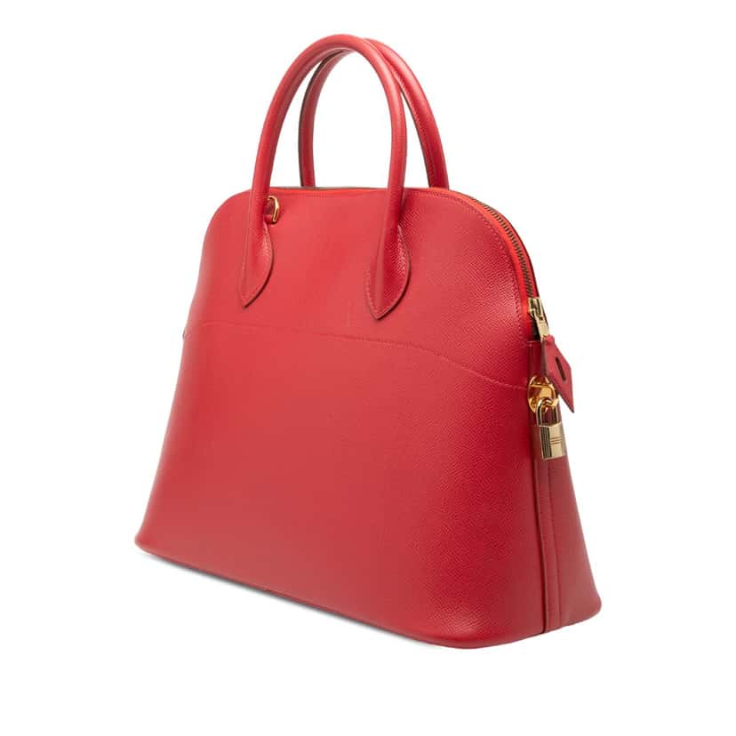 Hermès Courchevel Bolide 37 Red Leather Very good condition - Back View