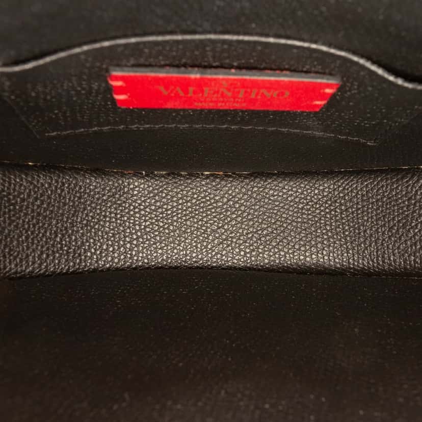 Valentino Mini Grainy Calfskin VLogo Hobo Black Leather Very good condition - Model View