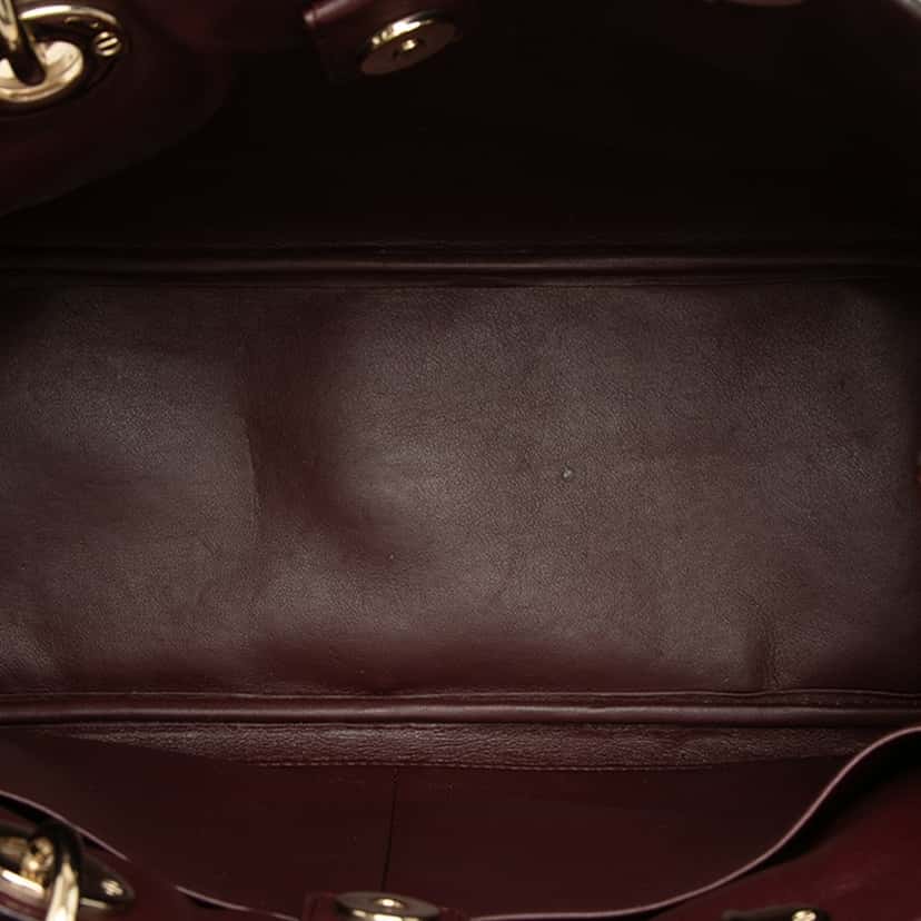 Dior Medium Pebbled Calfskin Diorissimo Satchel Red Leather Very good condition - Model View