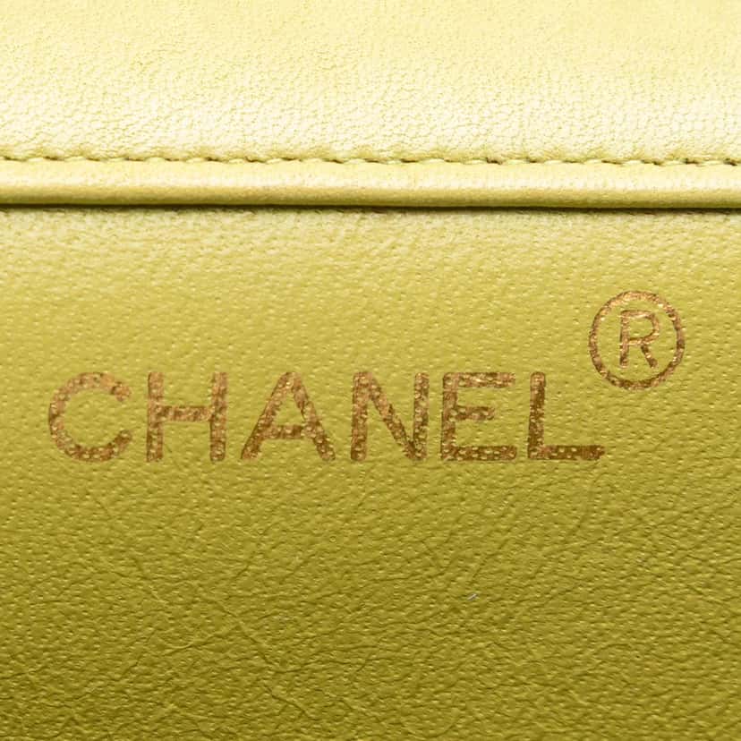 Chanel Jumbo Quilted Lambskin Double Sided Flap Yellow Leather Very good condition - Box View
