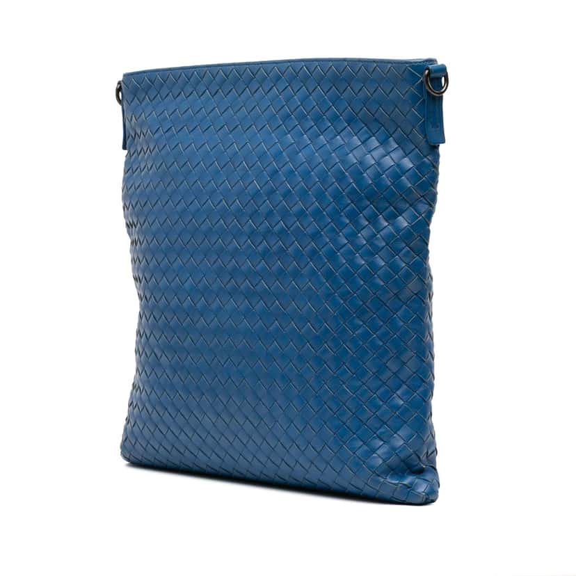 Bottega Veneta Nappa Intrecciato Crossbody Blue Leather Very good condition - Back View