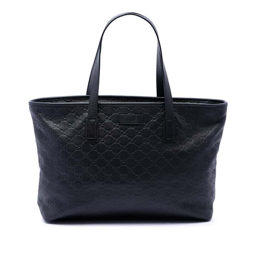 Gucci Medium Guccissima Tote Black Leather Very good condition - Front View