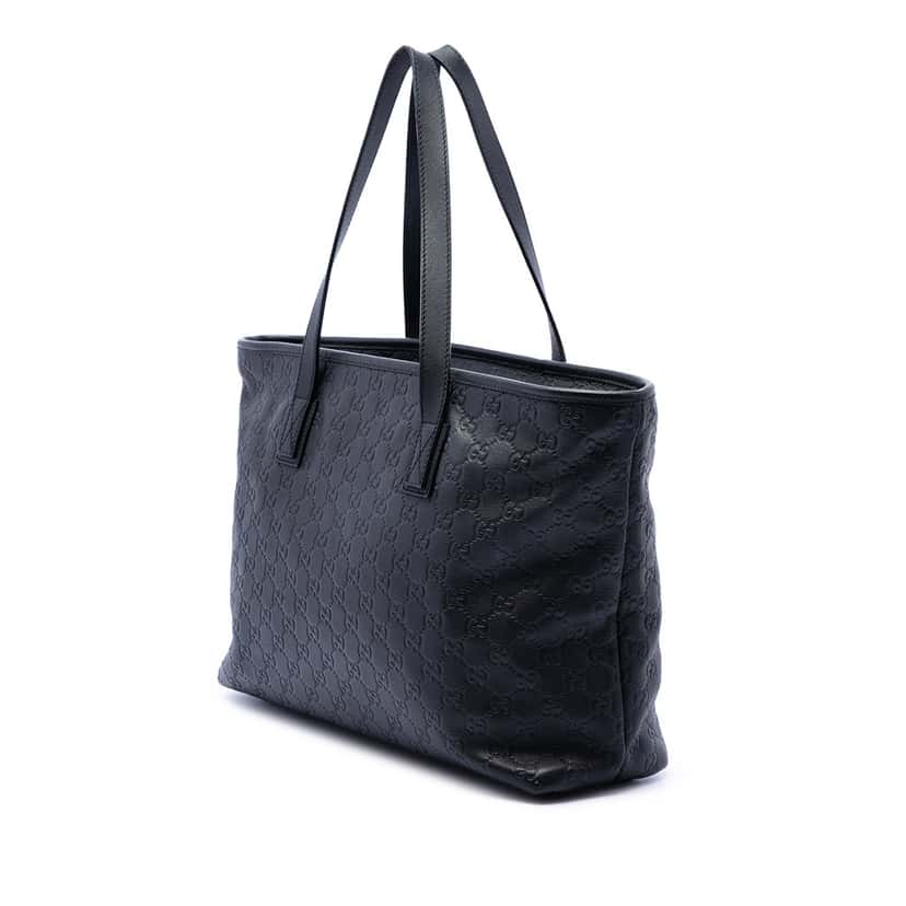 Gucci Medium Guccissima Tote Black Leather Very good condition - Back View