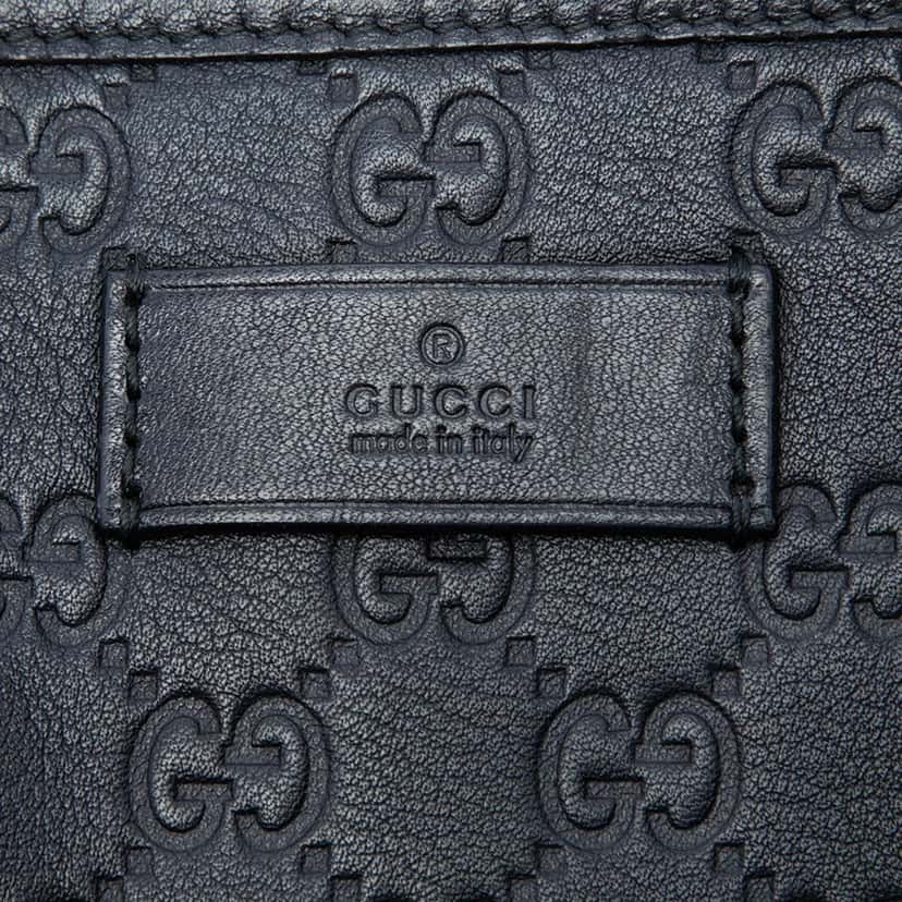 Gucci Medium Guccissima Tote Black Leather Very good condition - Box View