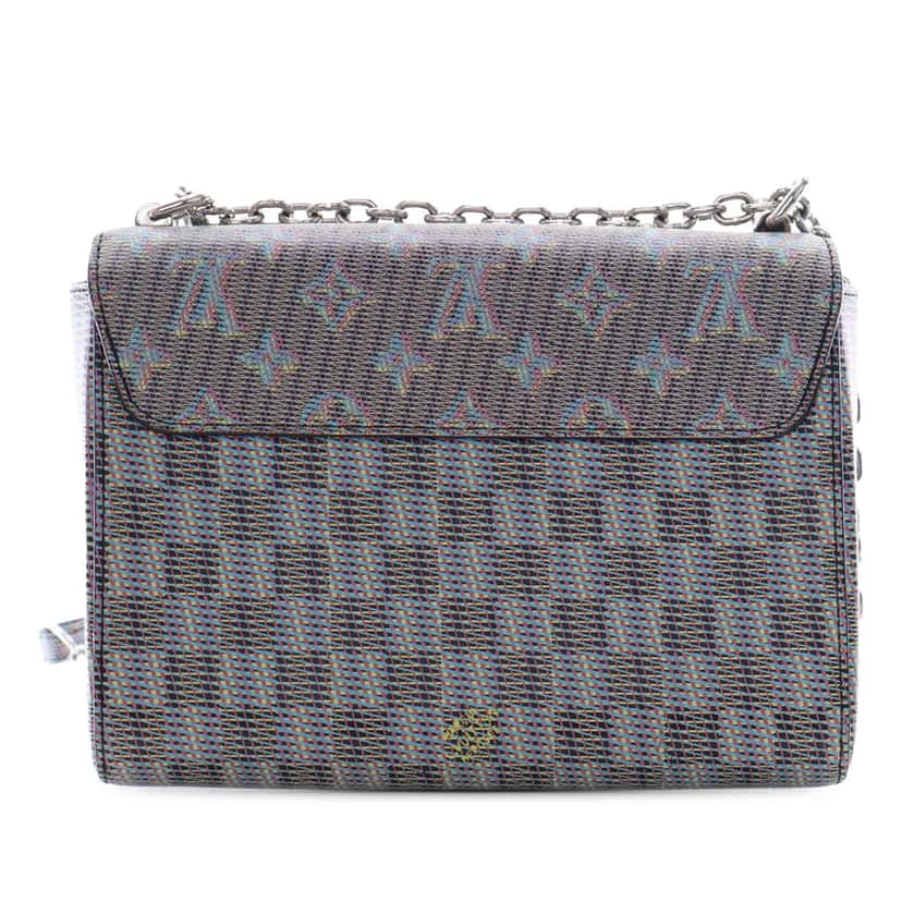 Louis Vuitton Damier Monogram Pop Twist MM Blue Very good condition - Back View