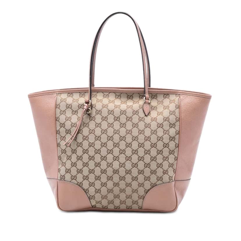 Gucci GG Canvas and Leather Bree Tote Beige Very good condition - Front View