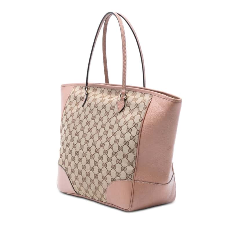 Gucci GG Canvas and Leather Bree Tote Beige Very good condition - Back View