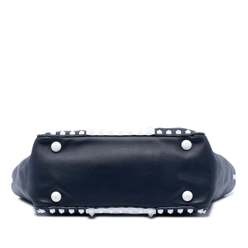 Valentino Small Bicolor Leather Rockstud Double Handle Tote Blue Leather Very good condition - Inside View