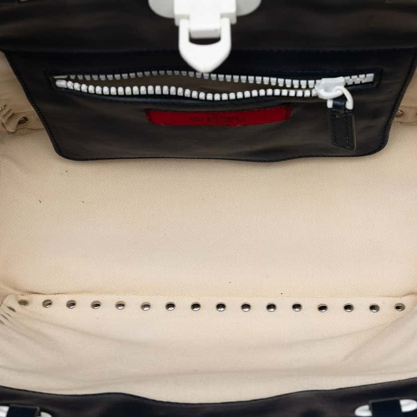Valentino Small Bicolor Leather Rockstud Double Handle Tote Blue Leather Very good condition - Model View