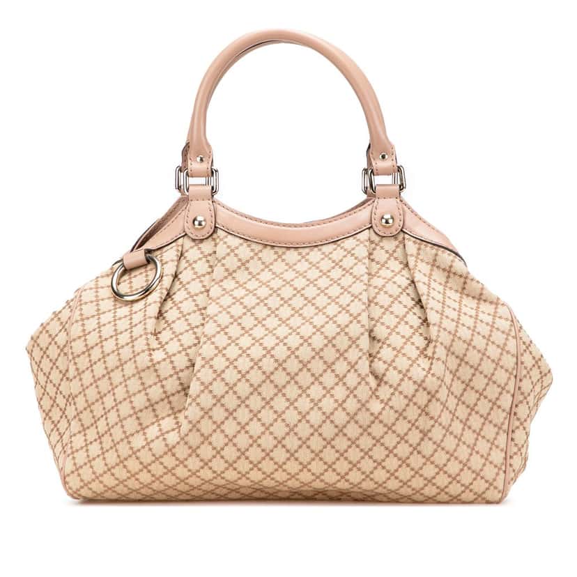 Gucci Medium Diamante Canvas Sukey Tote Beige Very good condition - Front View