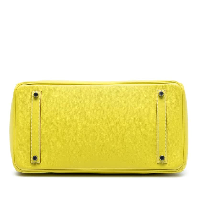 Hermès Epsom Verso Birkin Retourne 35 Yellow Leather Very good condition - Inside View