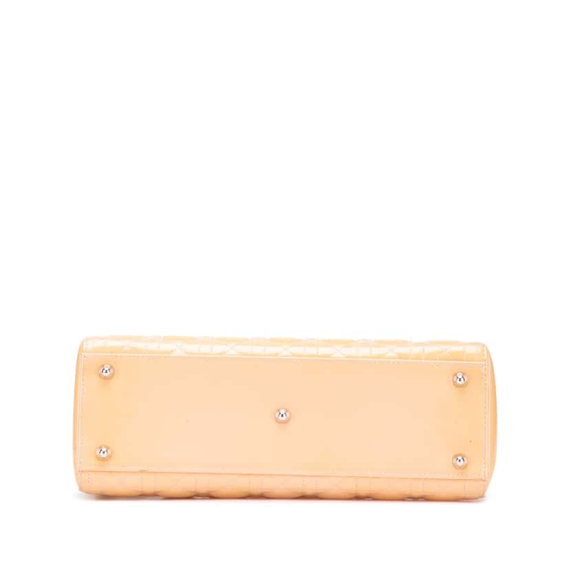 Dior Large Patent Cannage Lady Dior Beige Leather Very good condition - Inside View