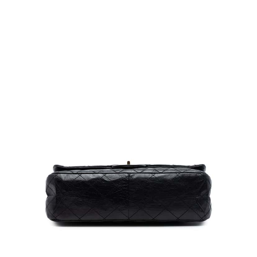 Chanel Quilted Aged Calfskin Reissue 2.55 Double Flap 227 Black Leather Very good condition - Inside View