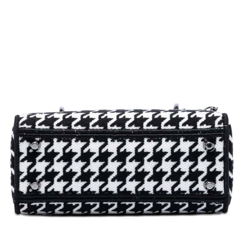 Dior Mini Embroidered Canvas Houndstooth Lady D Lite White Very good condition - Inside View