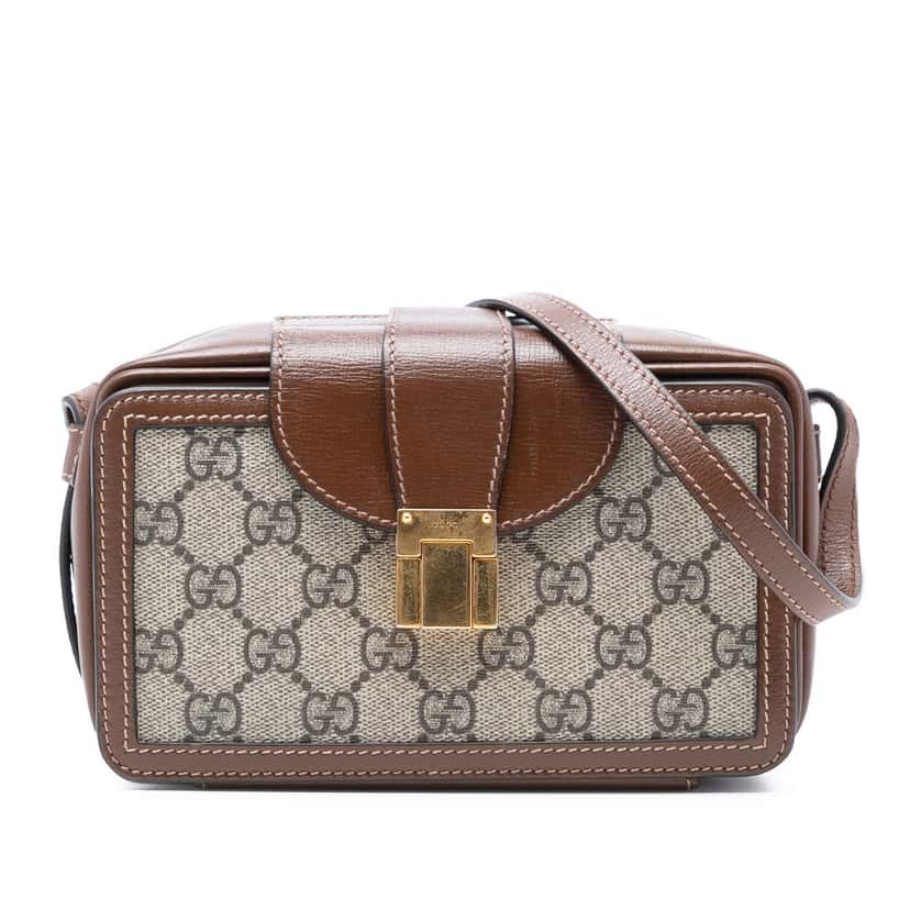 Gucci Mini GG Supreme Clasp Crossbody Beige Very good condition - Front View