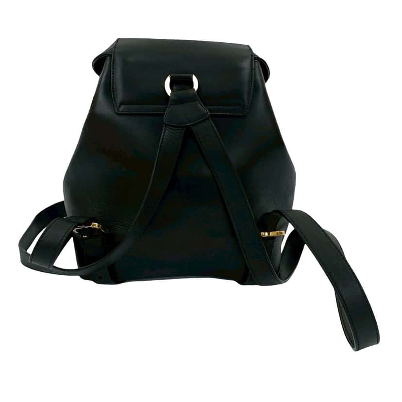 Ferragamo Gancini Calfskin Leather Backpack Black Leather Very good condition - Back View