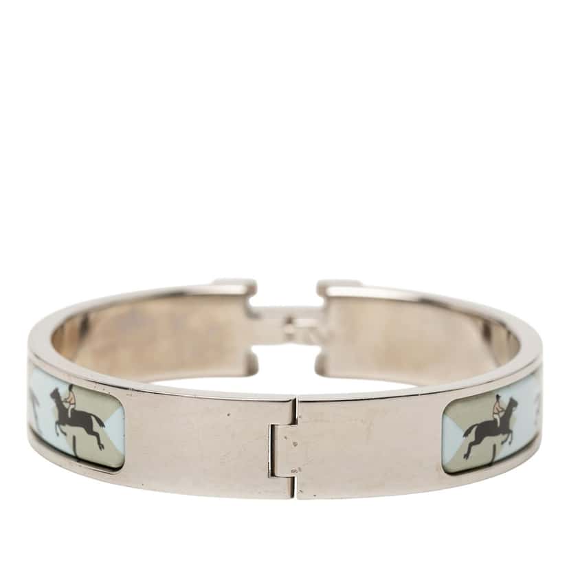 Hermès Narrow Enamel  Les Allures Clic H Bracelet PM Blue Very good condition - Inside View