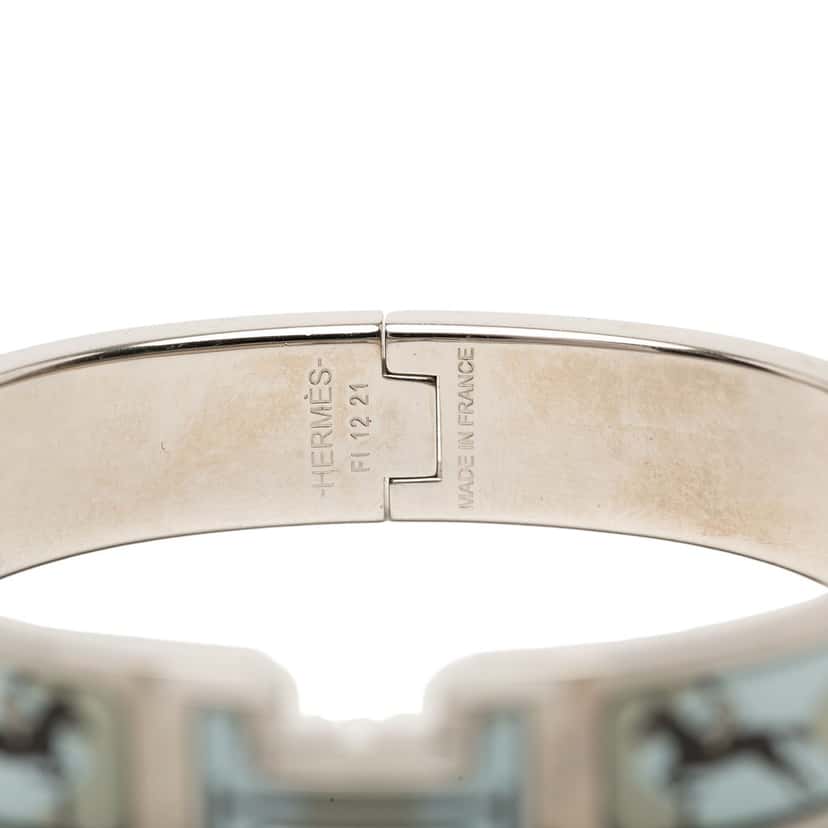 Hermès Narrow Enamel  Les Allures Clic H Bracelet PM Blue Very good condition - Model View