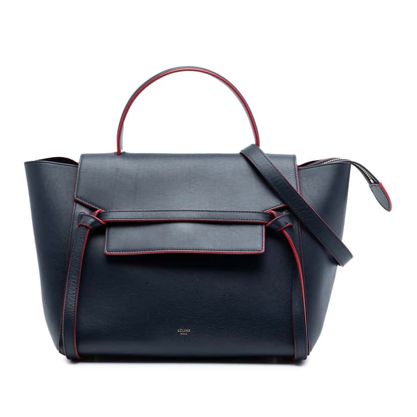 Celine Mini Smooth Calfskin Belt Bag Blue Leather Very good condition - Front View