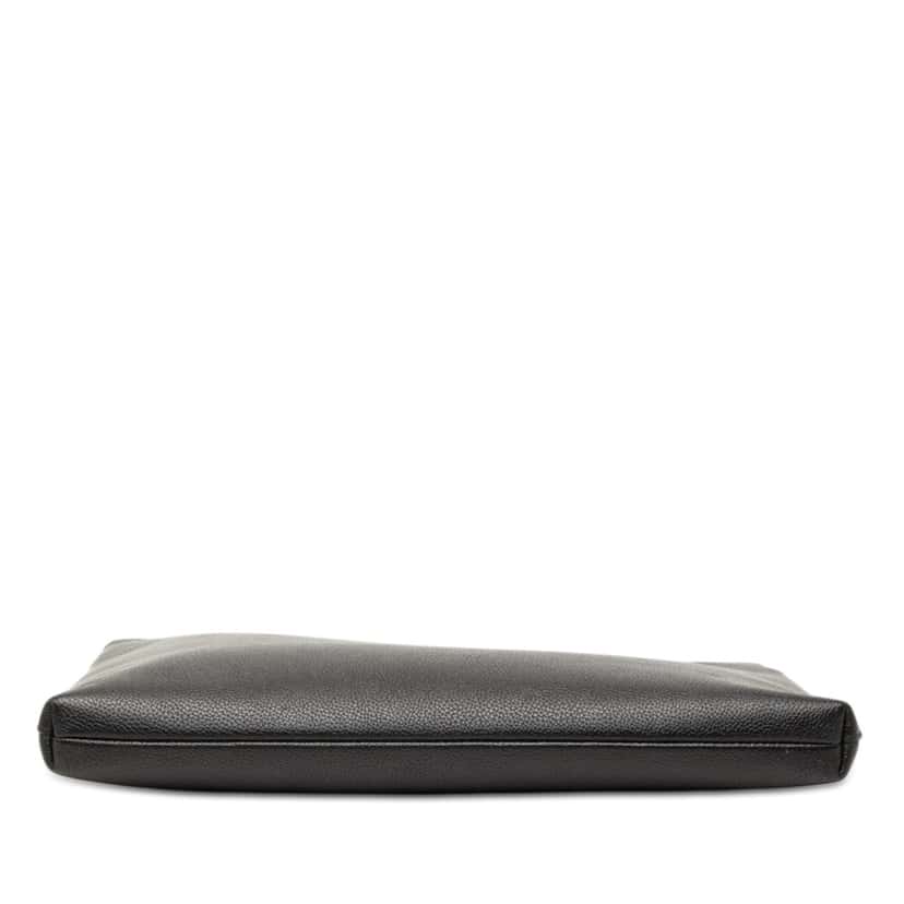 Balenciaga Grained Calfskin Logo Cash Pouch Black Leather Very good condition - Inside View