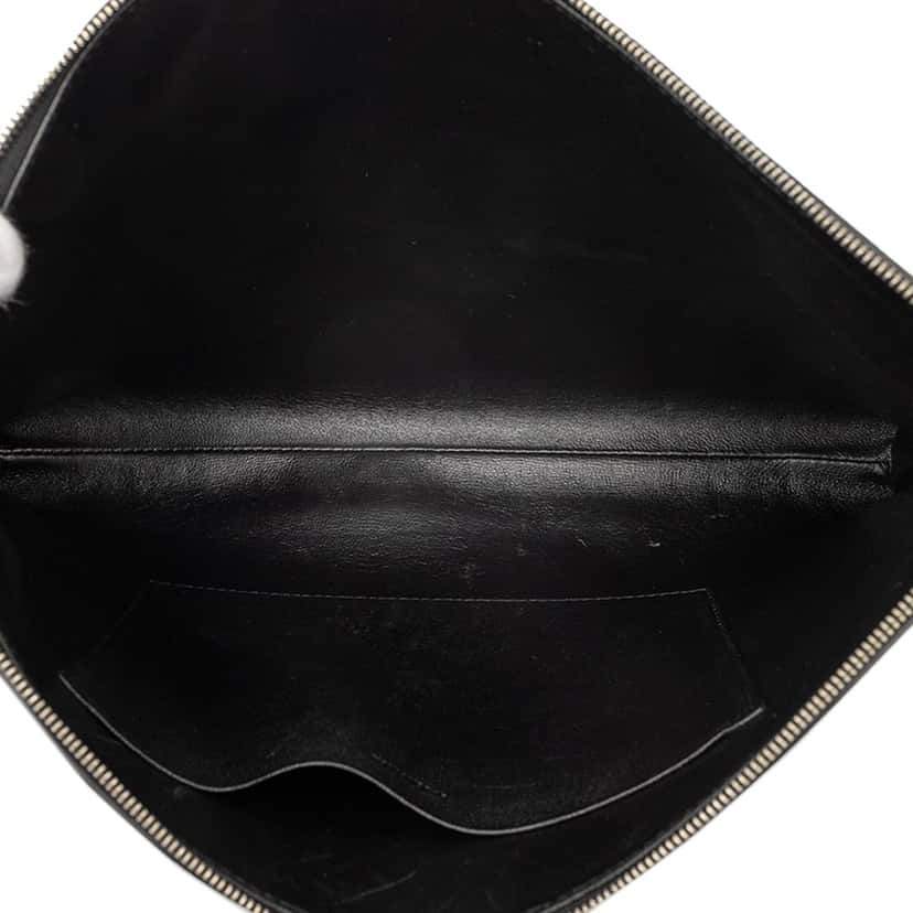 Balenciaga Grained Calfskin Logo Cash Pouch Black Leather Very good condition - Model View