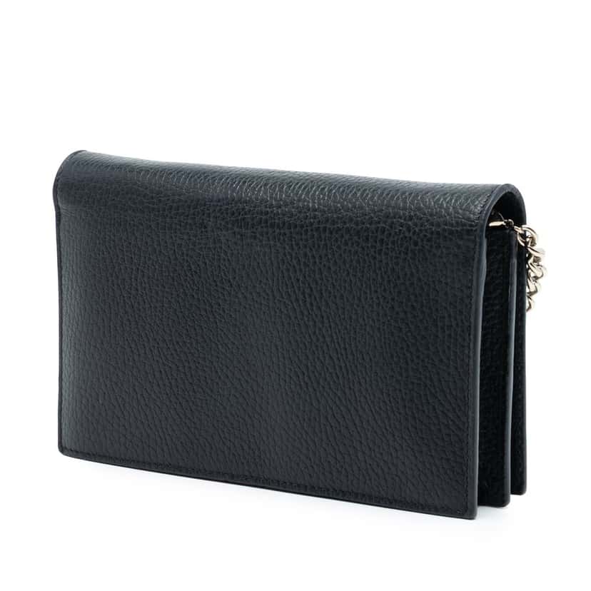 Gucci Leather Betty Wallet on Chain Black Leather Very good condition - Back View