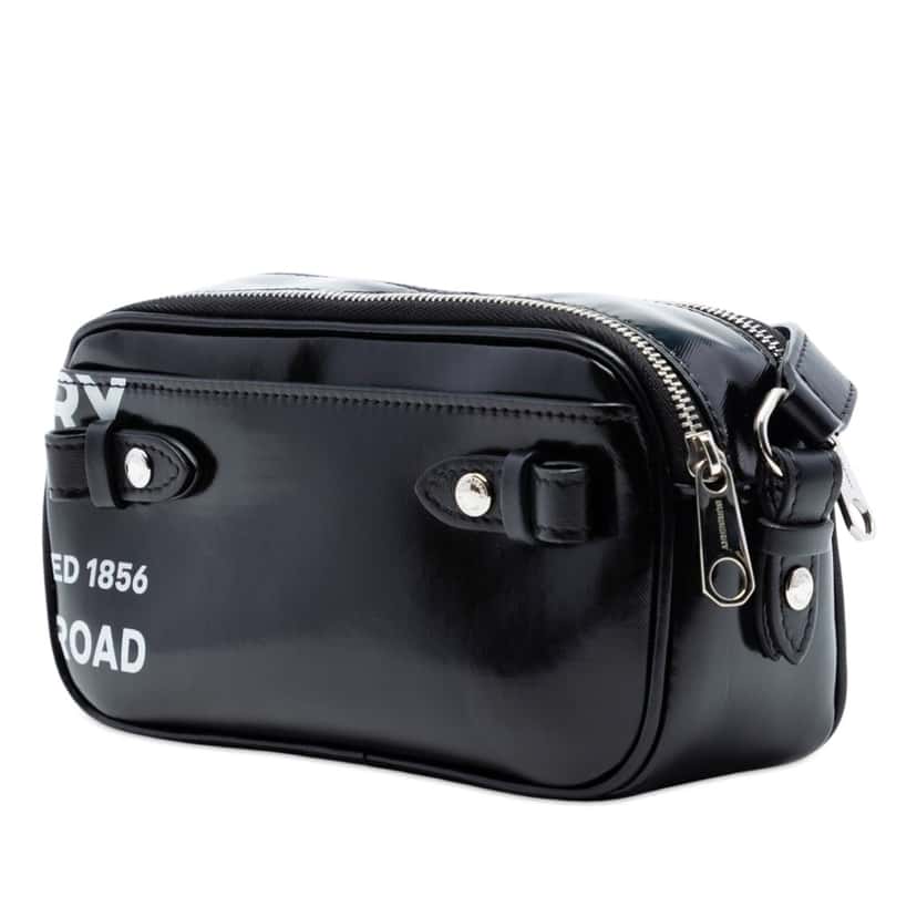 Burberry Coated Canvas Horseferry Camera Bag Black Very good condition - Back View