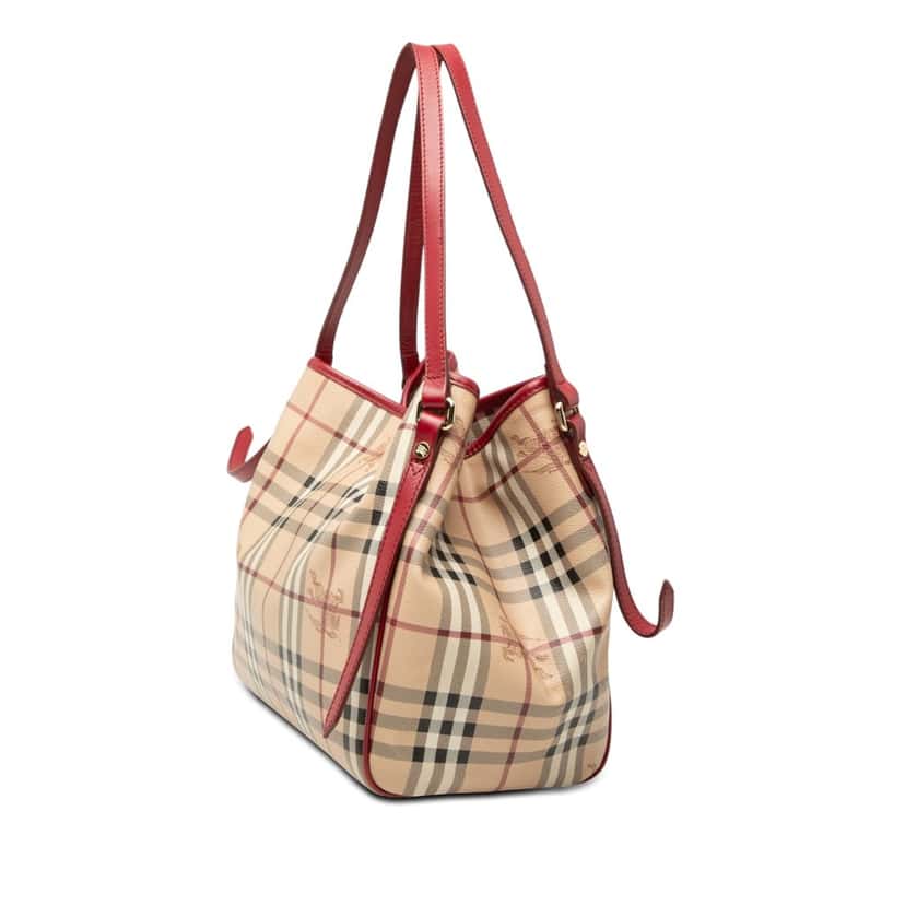 Burberry Small Haymarket Check Coated Canvas Canterbury Tote Beige Very good condition - Back View