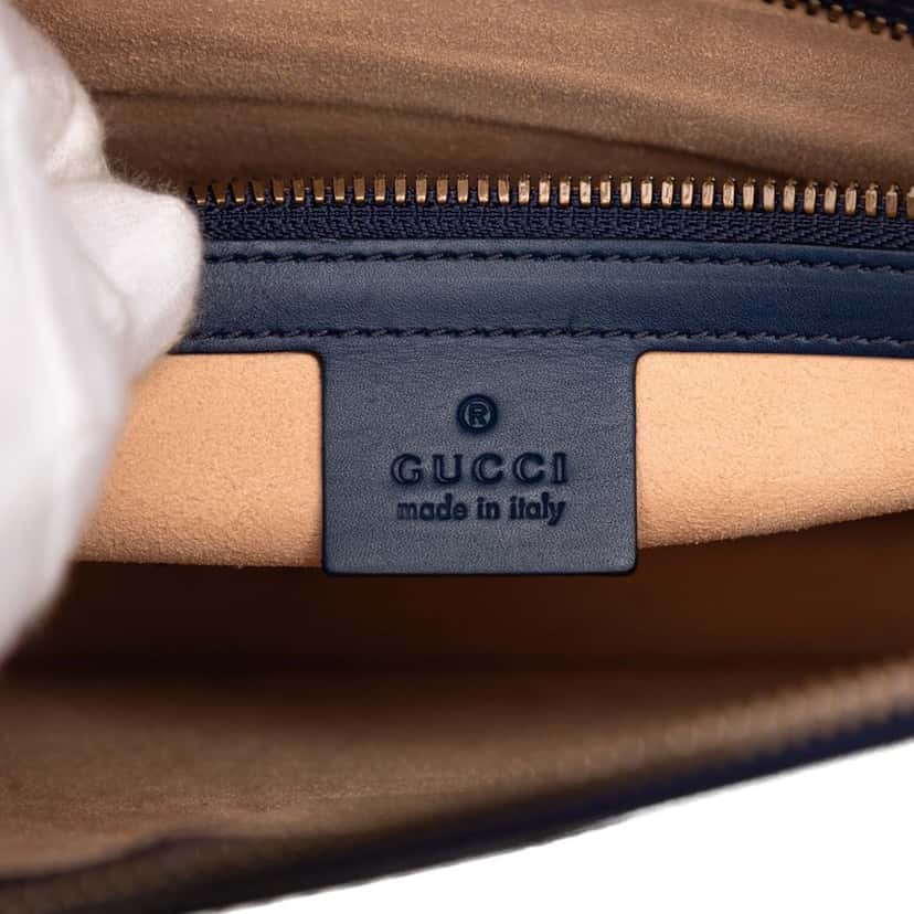 Gucci Calfskin Gucci Ghost Clutch Blue Leather Very good condition - Box View