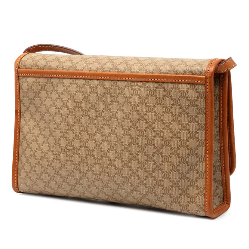 Celine Macadam Coated Canvas Crossbody Beige Very good condition - Back View
