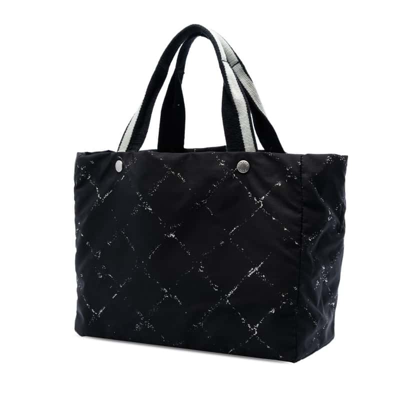 Chanel Old Travel Line Nylon Tote Black Very good condition - Back View