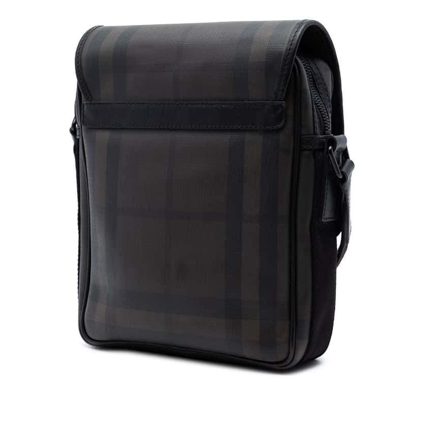 Burberry Smoked Check Coated Canvas Messenger Bag Other Very good condition - Back View