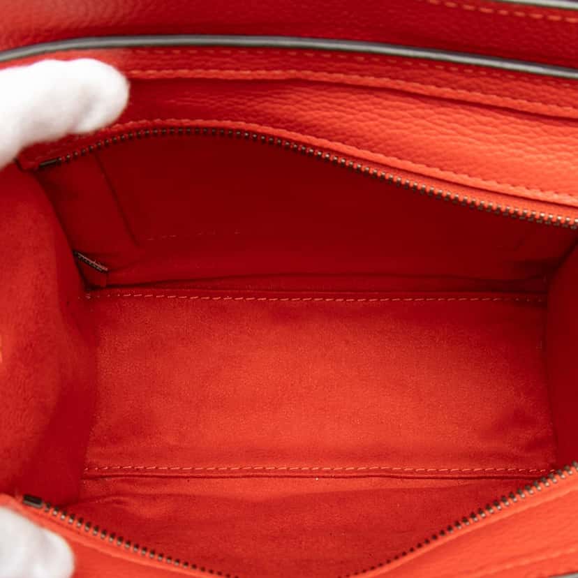 Celine Nano Leather Luggage Tote Orange Leather Very good condition - Model View