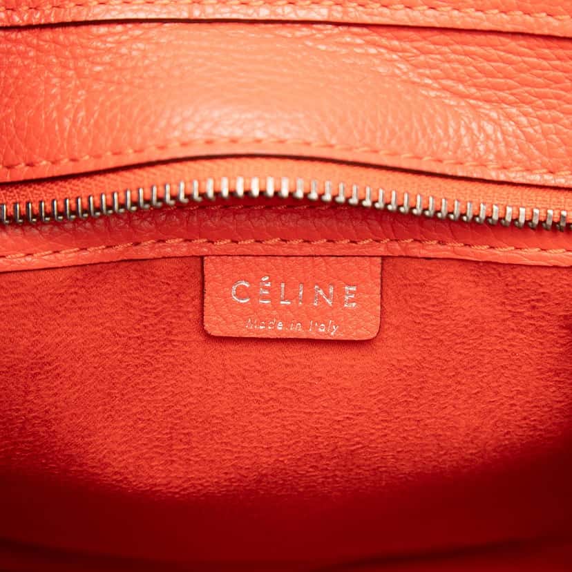 Celine Nano Leather Luggage Tote Orange Leather Very good condition - Box View