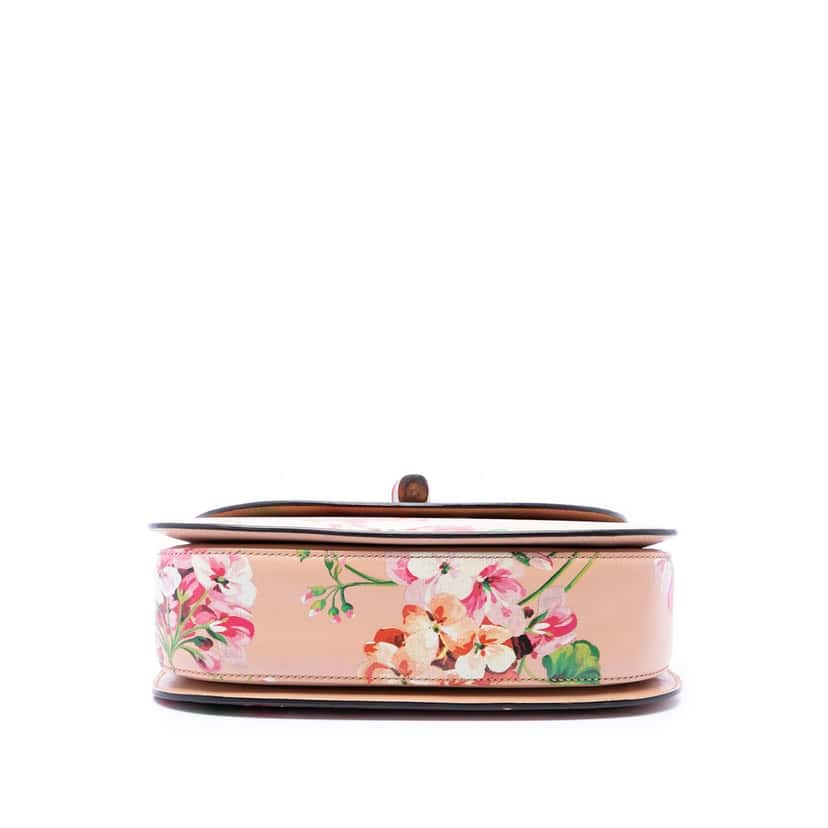 Gucci Medium Calfskin Blooms Bamboo Top Handle Bag Pink Leather Very good condition - Inside View