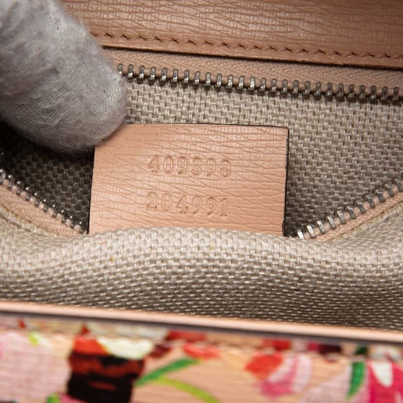 Gucci Medium Calfskin Blooms Bamboo Top Handle Bag Pink Leather Very good condition - Box View