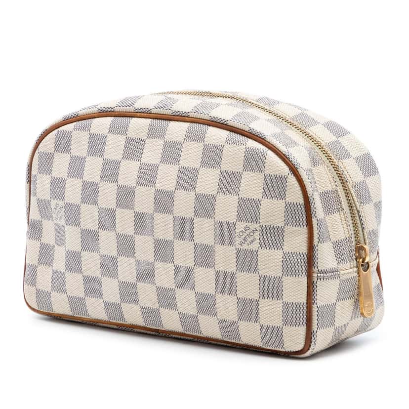 Louis Vuitton Damier Azur Toiletry Pouch 25 White Very good condition - Back View